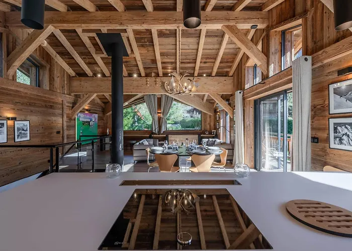 木屋 Luxueux Avec Et Vue Sur Mont Blanc - Fr-1-343-253 *